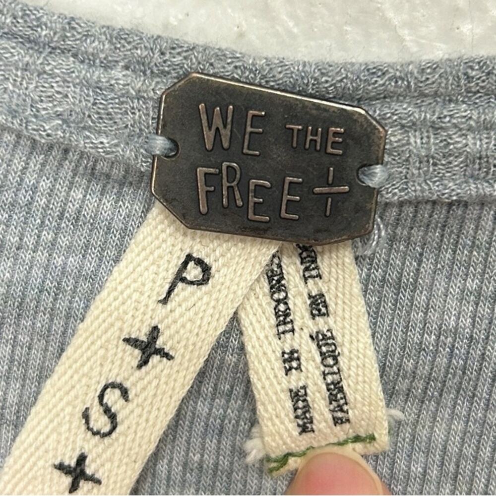 Free People Heather Gray Long Sleeve Top - Picture 2 of 4